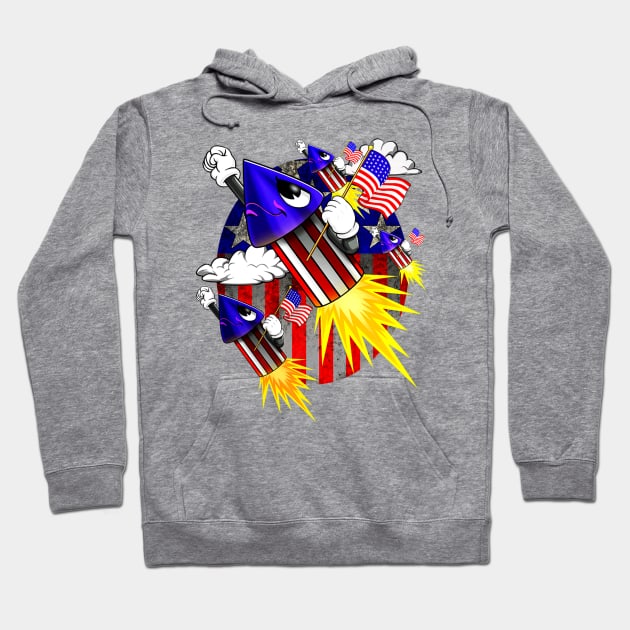 4th Of July American Flag Fireworks Funny Hoodie by Macy XenomorphQueen